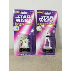 STAR WARS Figurine Stamper Yoda Stormtrooper 1997 Lucasfilm Vintage New